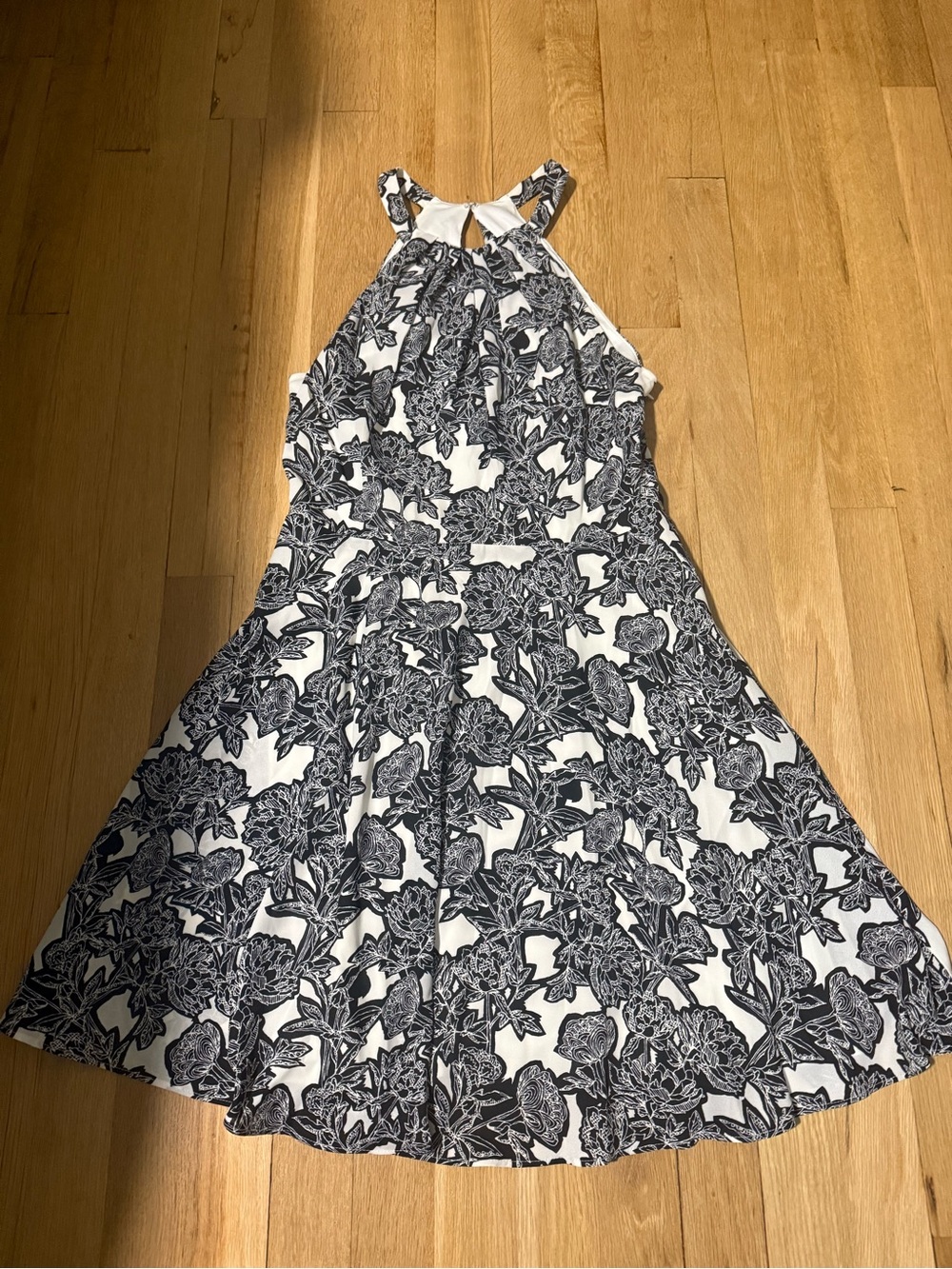 Express Black & White Floral Halter Dress for Kids